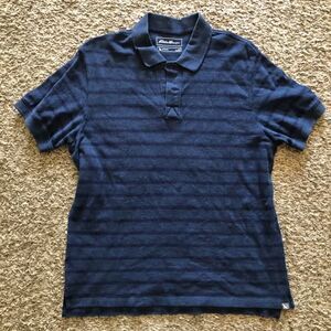 Eddie Bauer Blue Striped Polo Shirt